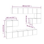 vidaXL Ensemble de meubles TV 10 Pièces Sonoma gris Bois d'ingénierie