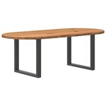 vidaXL Table à manger 220x100x74 cm bois de chêne massif ovale