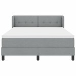 vidaXL Lit boxspring avec matelas Gris clair 140 x 190 cm tissu