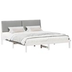 vidaXL Cadre de lit avec tête de lit Blanc et gris clair 180 x 200 cm