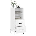 vidaXL Buffet Blanc brillant 34 5x34x90 cm Bois d'ingénierie
