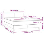 vidaXL Sommier à lattes de lit avec matelas Noir 140x190 cm Tissu