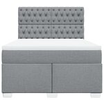 vidaXL Sommier à lattes de lit avec matelas Gris clair 140x200cm Tissu