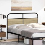 vidaXL Tête de lit chêne sonoma 120 cm acier et bois d'ingénierie