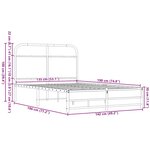 vidaXL Cadre de lit sans matelas 135x190 cm chêne marron