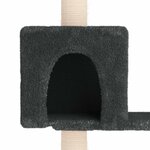 vidaXL Arbre à chat avec poteaux à griffer en sisal Gris foncé