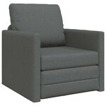 vidaXL Canapé-lit avec coussin Gris foncé 74 x 77 x 81 cm tissu