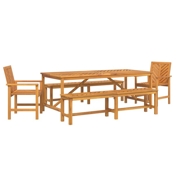 vidaXL Ensemble de salle à manger pour jardin 5 Pièces Marron