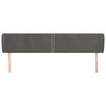 vidaXL Tête de lit avec oreilles Gris foncé 183x23x78/88 cm Velours