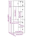 vidaXL Armoire de rangement sonoma gris 70x42 5x225 cm