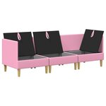 vidaXL Canapé modulaire avec rangement 3 Pièces Rose Tissu