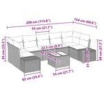 vidaXL Ensemble de canapé de jardin de 8 pièces avec coussins en poly rattan noir