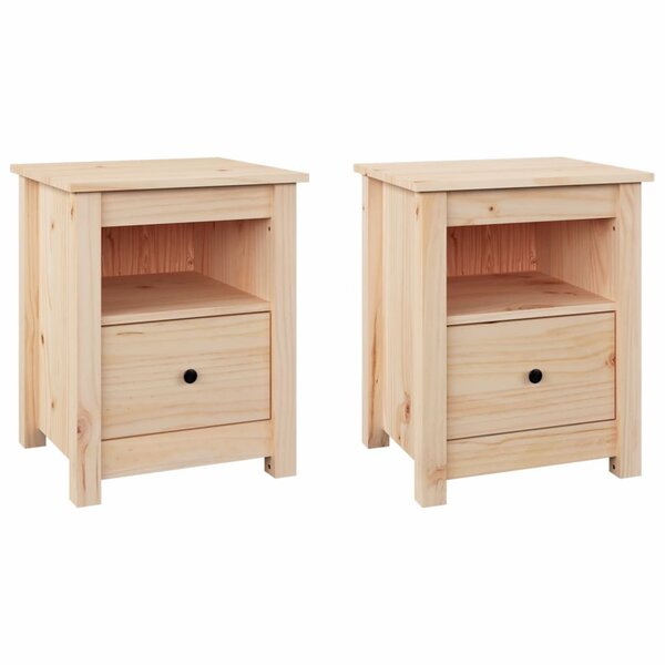 vidaXL Tables de chevet 2 Pièces 40x35x49 cm Bois de pin massif