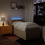 vidaXL Sommier à lattes de lit avec matelas Crème 80x200 cm Tissu