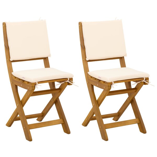 vidaXL Chaises de bistrot d'extérieur 2 Pièces Crème blanc