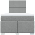 vidaXL Sommier à lattes de lit et matelas gris clair 120x190 cm tissu