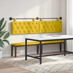 vidaXL Tête de lit suspendue Jaune Velours