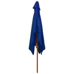 vidaXL Parasol de jardin avec mât en bois bleu 200x300 cm