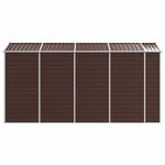 vidaXL Abri de jardin marron 191 x 385 x 198 cm en acier galvanisé