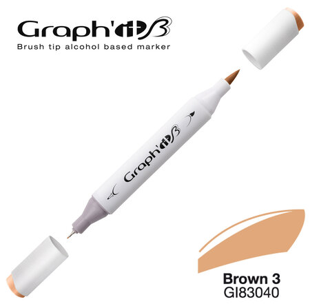 Marqueur manga à l'alcool Graph'it Brush 3040 Brown 3