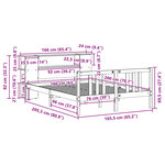 vidaXL Lit bibliothèque sans matelas blanc 160x200 cm bois pin massif