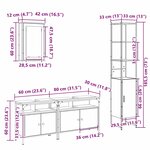 vidaXL Ensemble de mobilier de salle de bain 4 Pièces Chêne sonoma