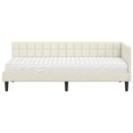 vidaXL Cadre de lit d'angle avec matelas 2 Pièces Crème Velours