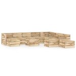 vidaXL Salon de jardin 12 Pièces Bois de pin imprégné de vert