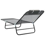 vidaXL Chaise longue pliante Gris 182 x 55 x 85 5 cm Textilène