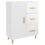 vidaXL Buffet Blanc brillant 69 5x34x90 cm Bois d'ingénierie