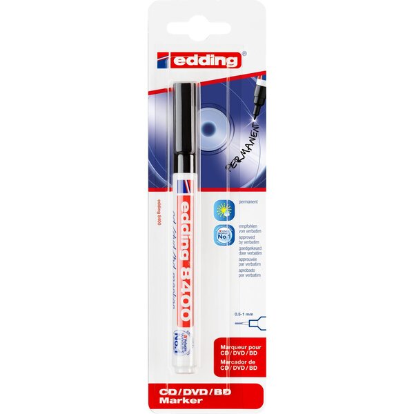 Marqueur cd-dvd-bd 8400 Noir Pointe Fine 0 5-1 mm EDDING