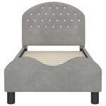 vidaXL Cadre de lit pour tout-petit avec tête de lit Gris clair