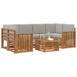 vidaXL Ensemble de canapés d'extérieur 7 Pièces Gris Naturel et Clair