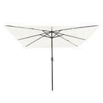 Parasol de jardin carré vidaXL avec lumières LED 295x245 cm blanc sable