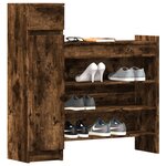 vidaXL Armoire à chaussures chêne fumé bois d'ingénierie