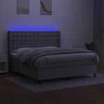 vidaXL Sommier à lattes de lit matelas LED Gris clair 180x200 cm Tissu
