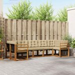 vidaXL Ensemble de canapés d'extérieur 7 Pièces Naturel et Beige