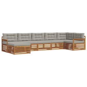 vidaXL Ensemble de canapés d'extérieur 7 Pièces Gris Naturel et Clair