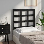 vidaXL Tête de lit Noir 80 5x4x100 cm Bois massif de pin
