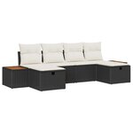 vidaXL Ensemble de canapé de jardin 6 Pièces Noir 55 x 62 x 69 cm