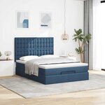 VidaXL Cadre de lit ottoman avec matelas bleu 140x200 cm tissu