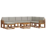 vidaXL Ensemble de canapés d'extérieur 9 Pièces Gris Naturel et Clair