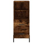 vidaXL Buffet haut Chêne fumé 34 5x34x180 cm Bois d'ingénierie