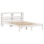 vidaXL Cadre de lit avec tête de lit blanc 135x190 cm bois pin massif