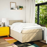 vidaXL Sommier à lattes de lit avec matelas crème 120x190 cm tissu