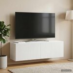 vidaXL Meuble TV mural Blanc 98 x 31 x 30 cm Bois d'ingénierie