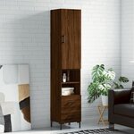 vidaXL Buffet haut Chêne marron 34 5x34x180 cm Bois d'ingénierie