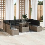 vidaXL Ensemble de canapé de jardin 10 Pièces Gris 100 x 55 x 73 cm
