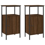 vidaXL Tables de chevet 2 Pièces chêne marron 41x31x80 cm bois ingénierie