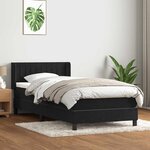 vidaXL Sommier à lattes de lit avec matelas noir 90x220 cm velours